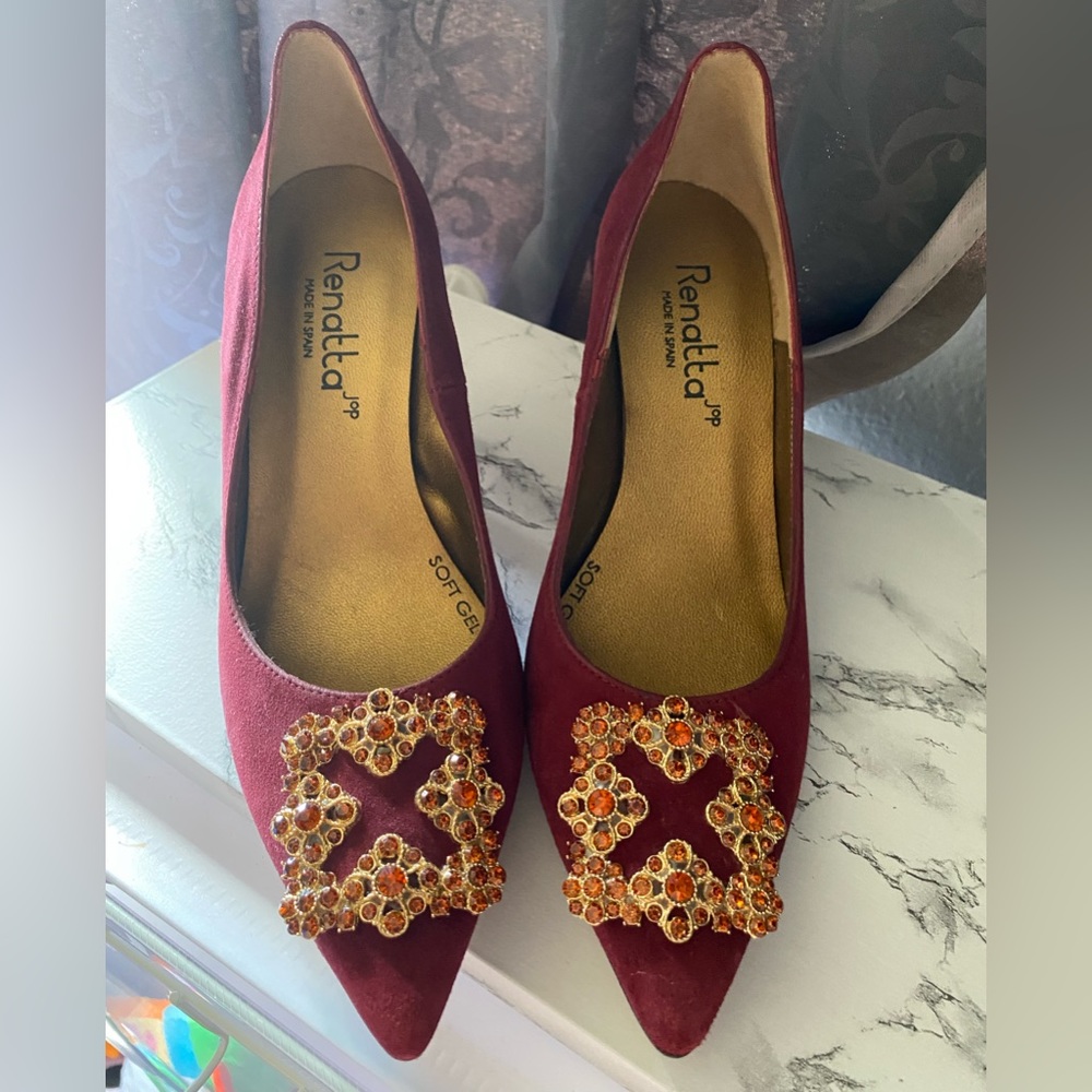 Renata Jop jeweled heels size 38.